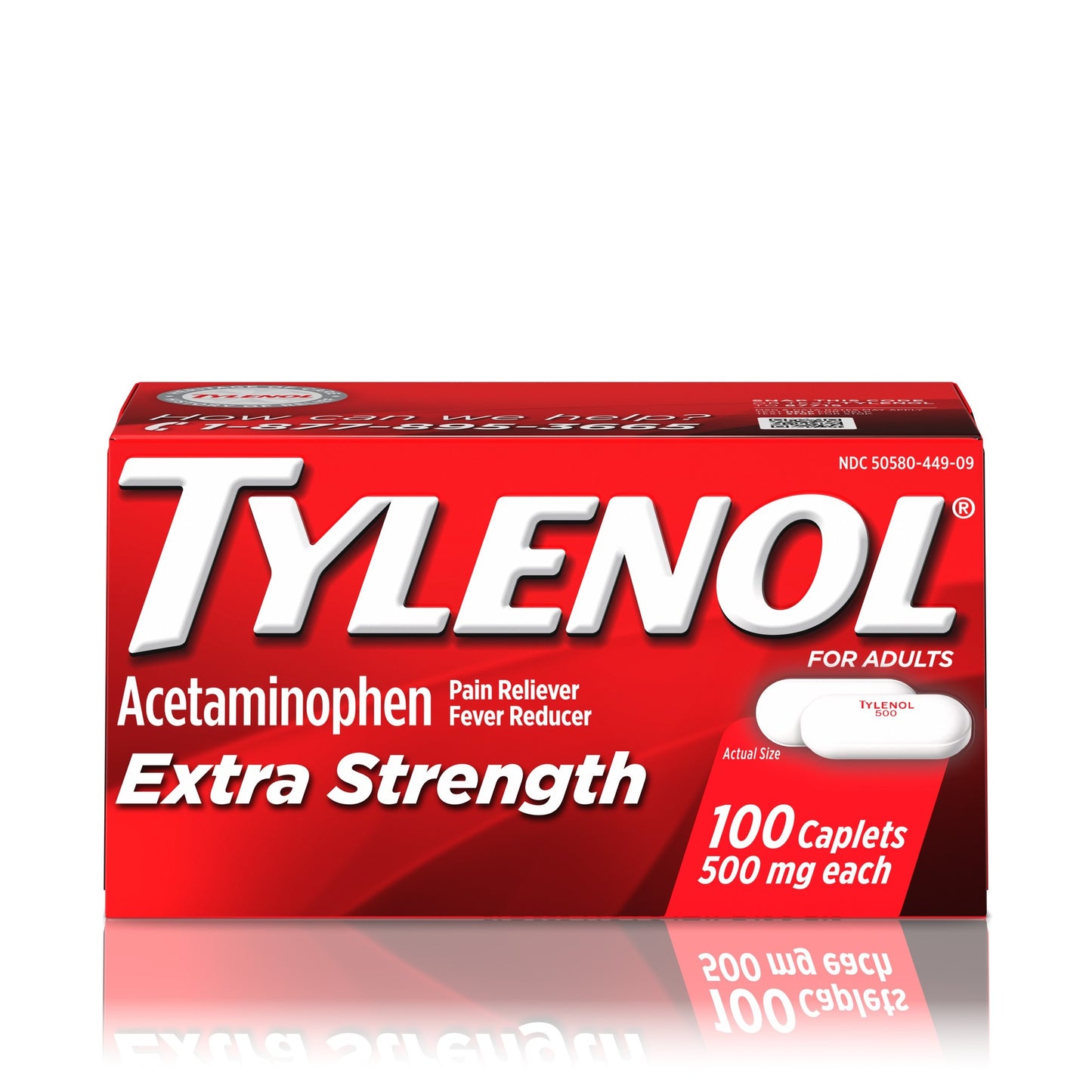 TYLENOL CAPLET EXTRA STRENGTH 500 MG 100