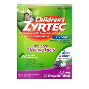 ZYRTEC CHILD DF 2.5MG CHEW TAB GRP AGE 2-6 24