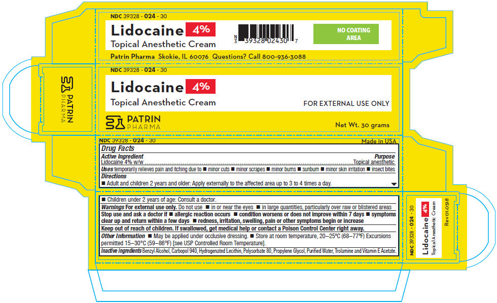 LIDOCAINE 4% CREAM 30 GM TUBE (OTC) PATRIN