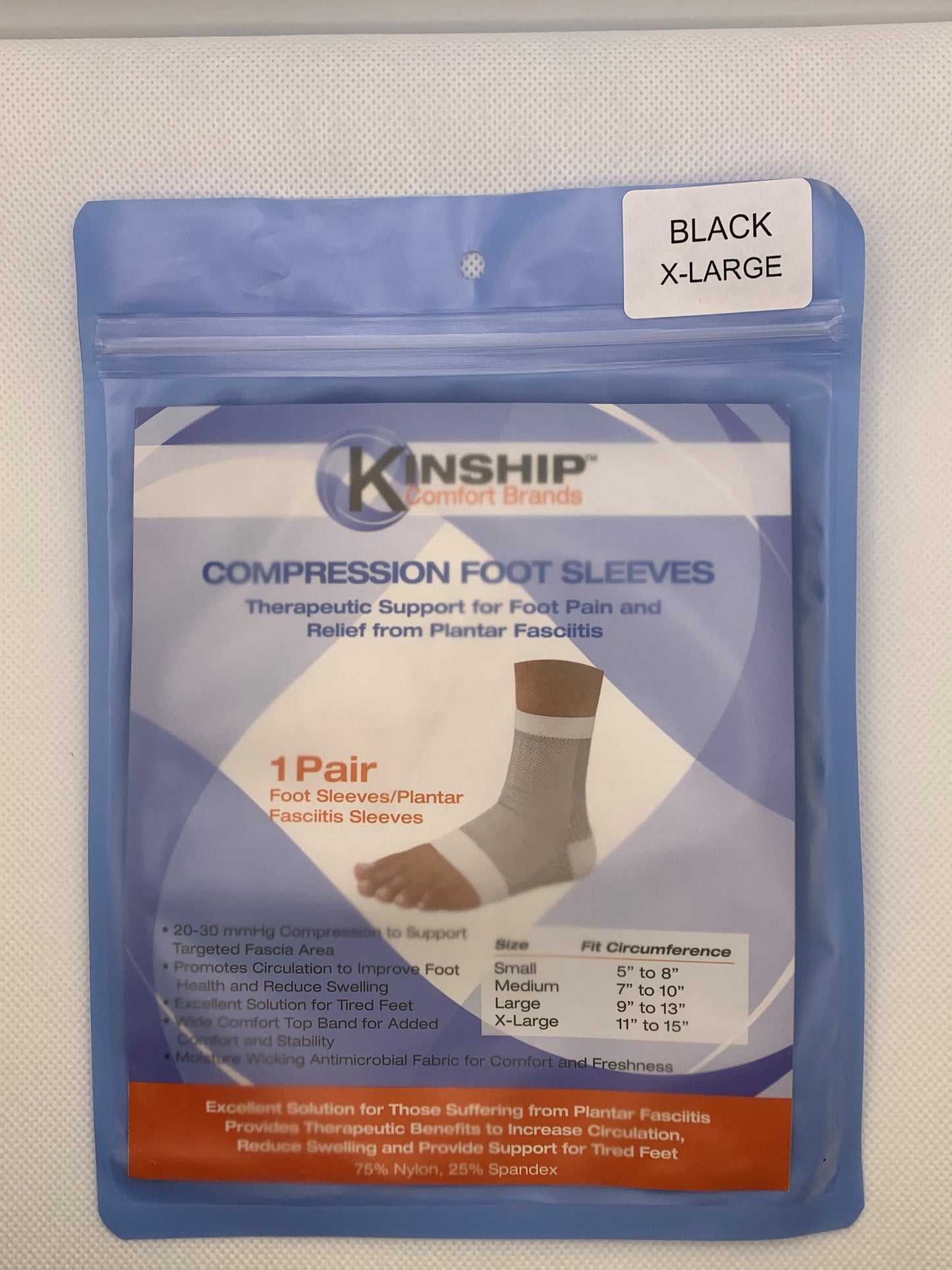 COMPRESSION FOOT SLEEVE PF KACTIVE BLK XL PR