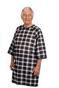 PATIENT GOWN SNAP 3/4 SLV THERMAGOWN PLAID