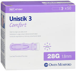 UNISTIK 3 LANCET SAFETY COMFORT 28G 50
