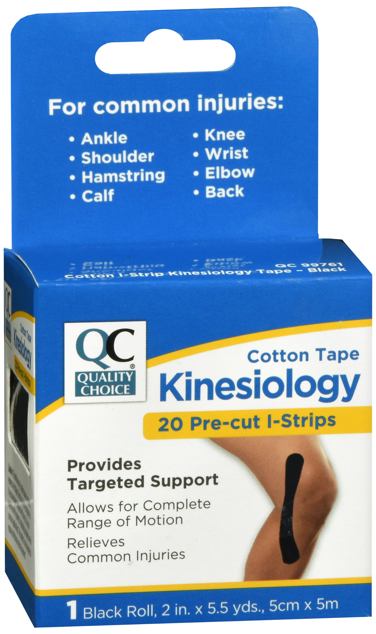 QC KINESIOLOGY TAPE BLACK 20