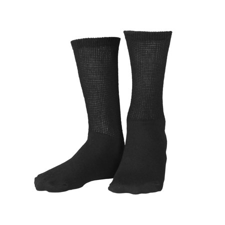 SOCK DIABETIC LOOSE FIT BLACK MD 3PK