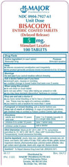 BISACODYL TAB 5 MG 10 X 10 UD MAJOR