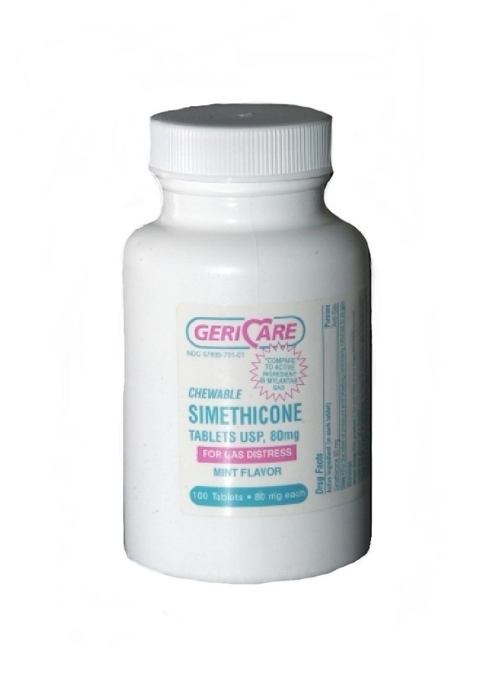 SIMETHICONE GAS REL MINT CHEW TAB 80MG 100 GE