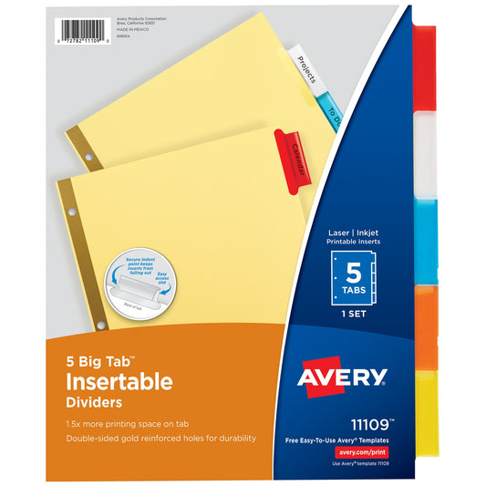 DIVIDERS 5 TAB LETTER SIZE