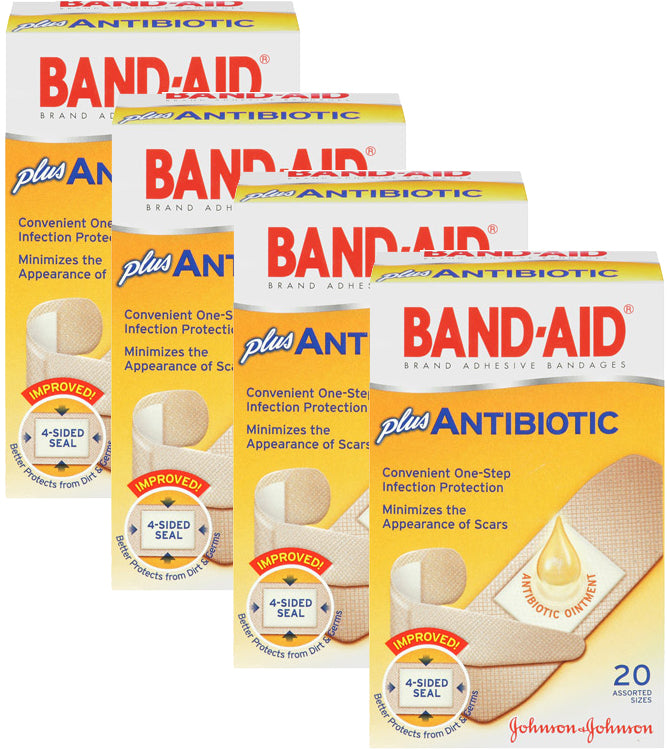 BAND AID ANTIBIOTIC BANDAGE ASST SIZES 20