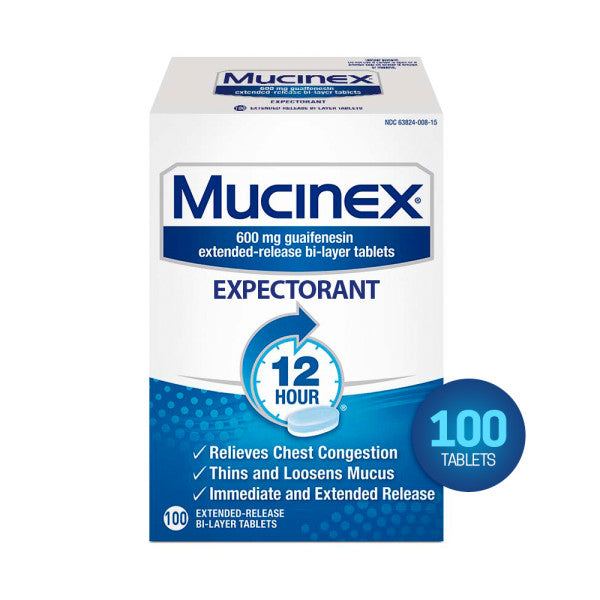 MUCINEX ER TAB 600 MG 100