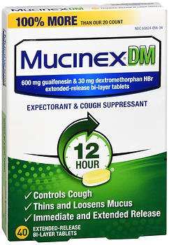 MUCINEX DM ER TAB 600/30 MG 40