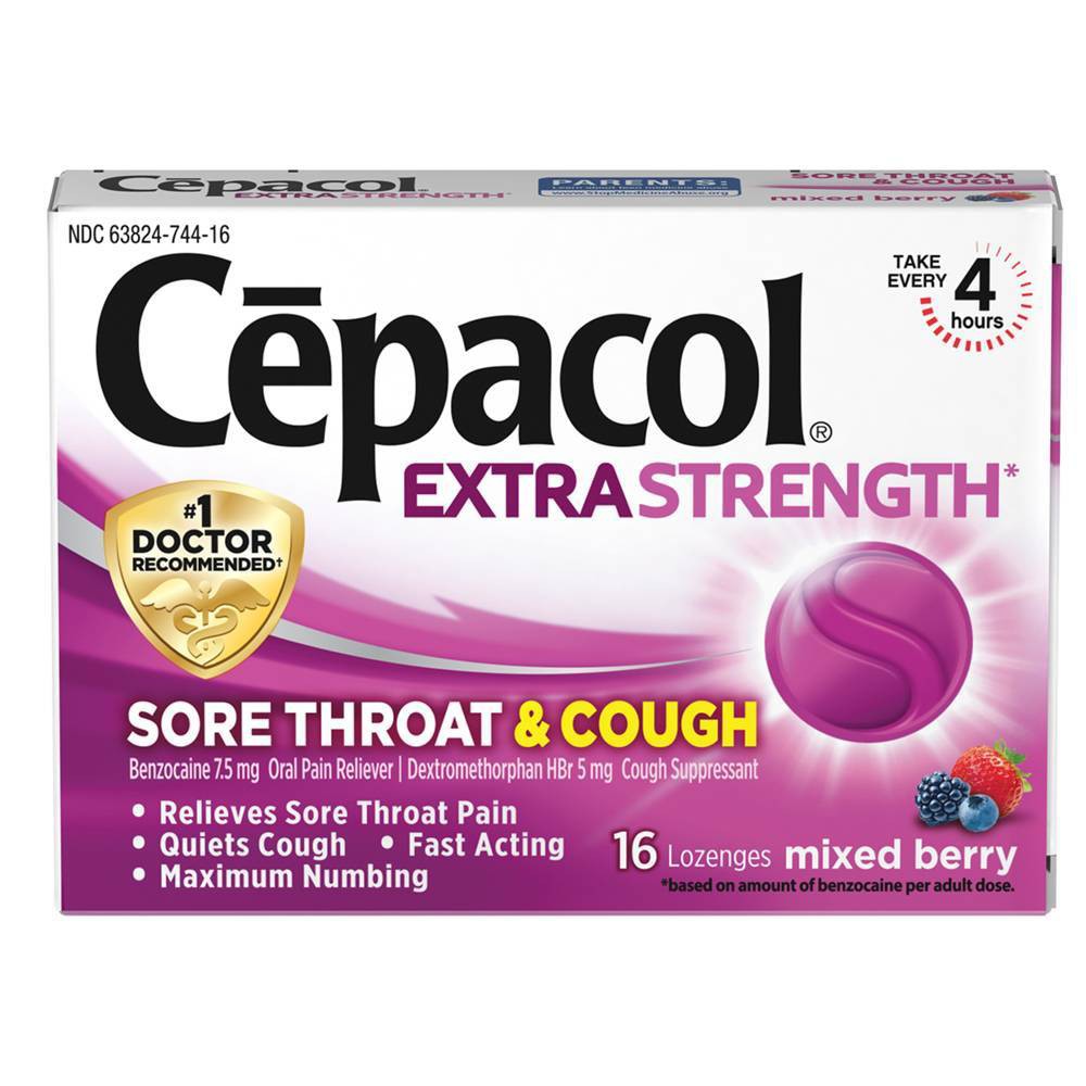 CEPACOL SORE THROAT + COUGH BERRY 16