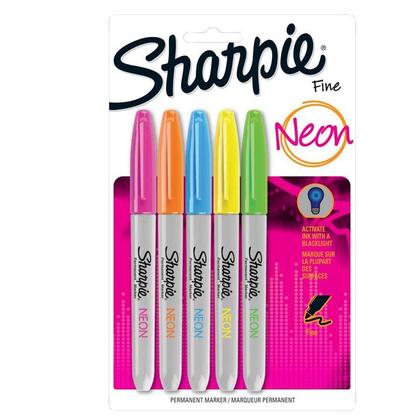 SHARPIE FINE NEON ASST 5 CT