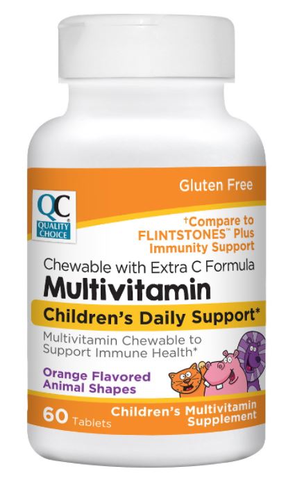 QC CHILDRENS MULTIVITAMIN W/EXTRA C CHEW 60