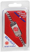 ID BRACELET HEART PATIENT STEEL CLAM