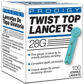 PRODIGY LANCET TWIST TOP 28G BOX/100
