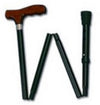 CANE ALUM FOLDING DERBY 3/4" BLACK