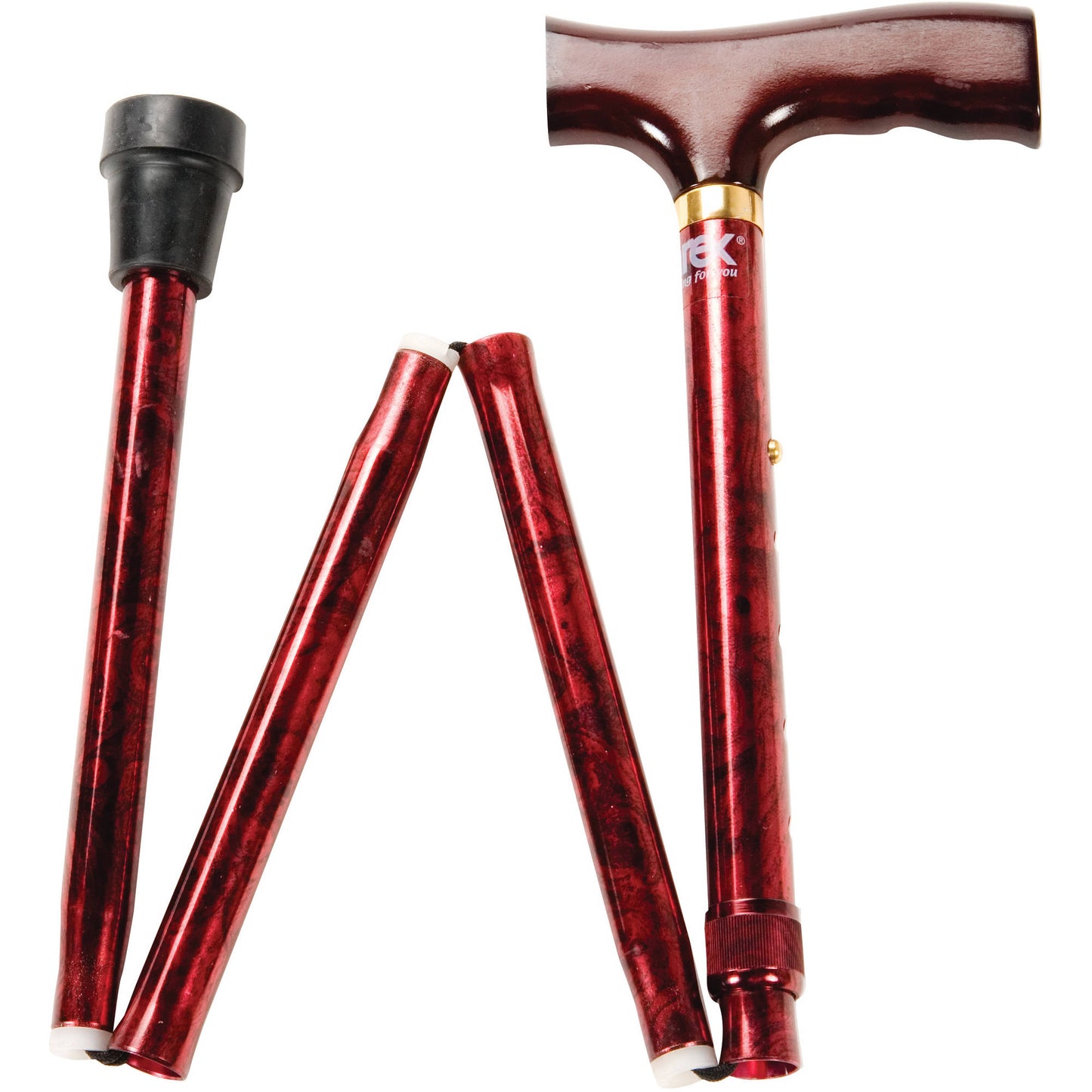 CANE ALUM FOLDING DESIGNER RED