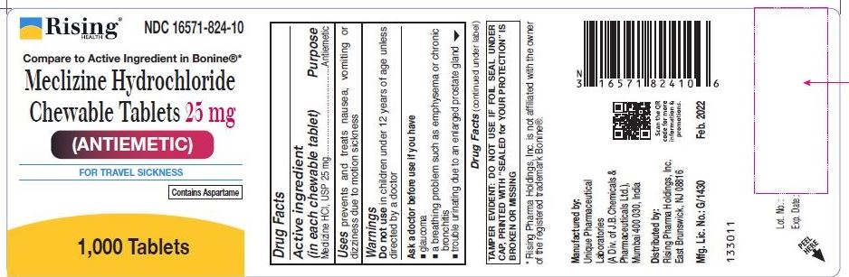 MECLIZINE HCL CHEW TAB 25 MG 1000 (OTC) RISIN