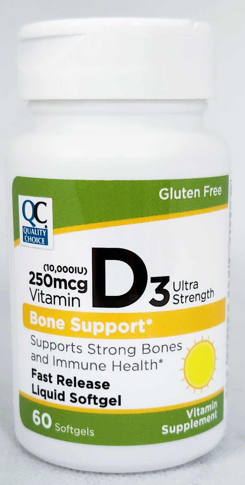 QC VITAMIN D3 SOFTGEL 250 MCG 60