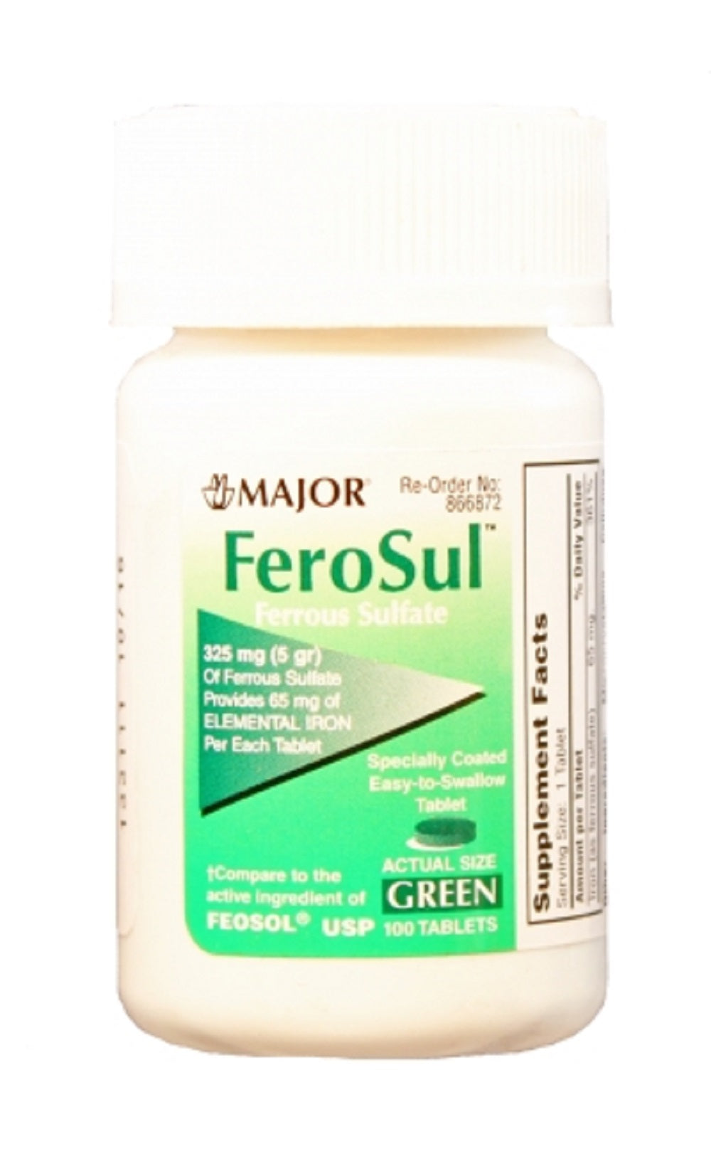 FERROUS SULFATE TAB 325 MG (5GR) 100 GRN MAJ
