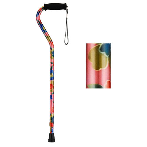 CANE ALUM OFFSET CUSH W/STRAP PINK GARDEN