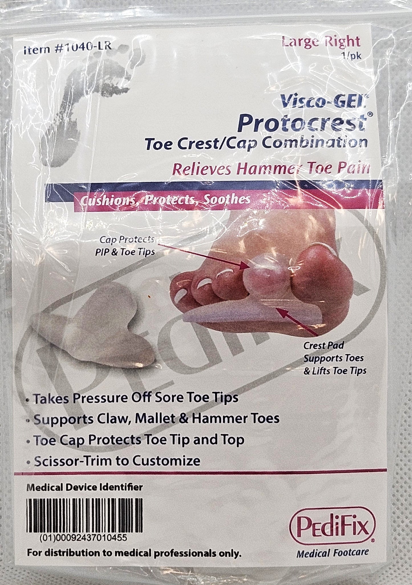VISCO-GEL PROTOCREST TOE CREST/CAP CMB LG RT