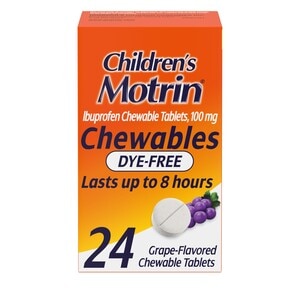 MOTRIN CHILDREN CHEW DYE FREE GRP 100MG TB 24
