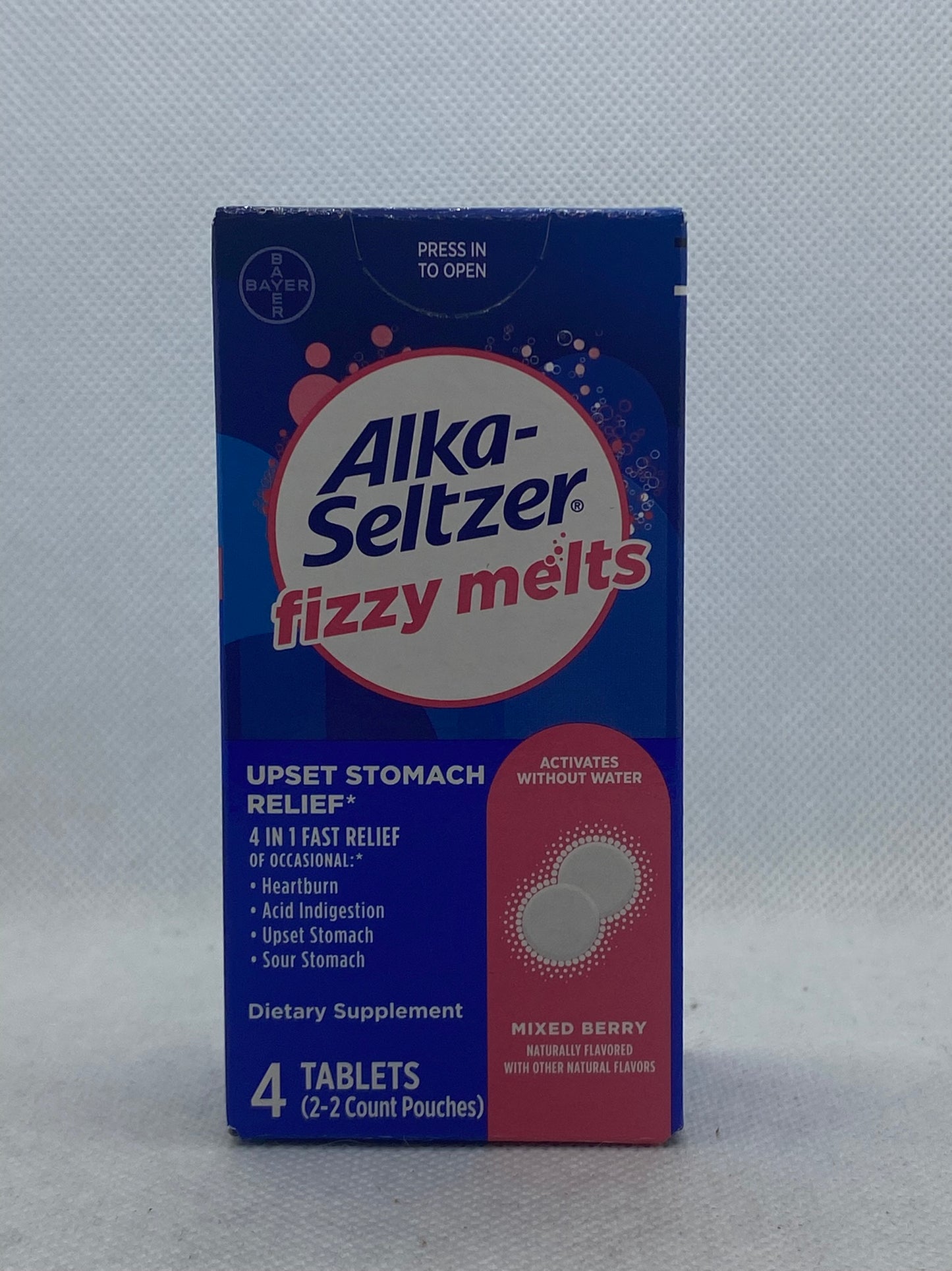 ALKA SELTZER FIZZY MELTS TAB MIXED BERRY 4