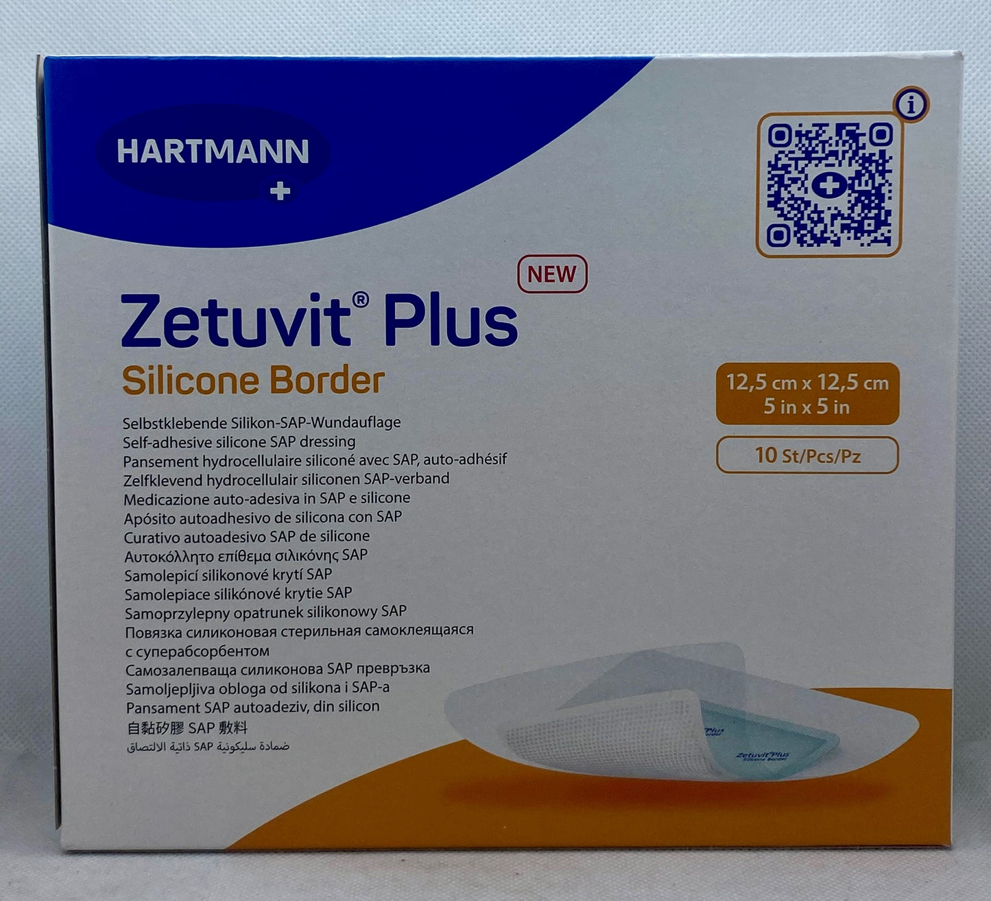 ZETUVIT PLUS SILICONE BORDER DRESSNG 5X5"BX10