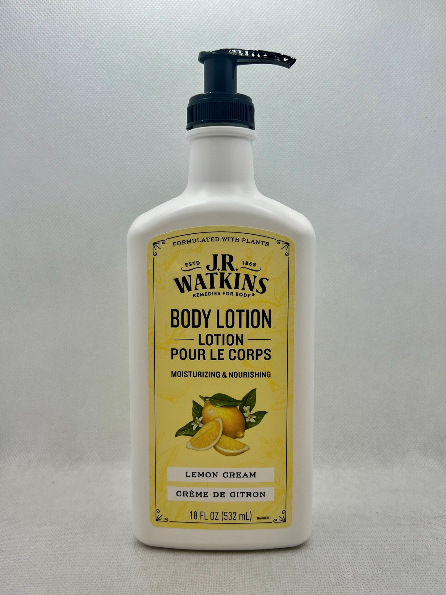 JR WATKINS BODY LOTION LEMON CREAM 18 OZ