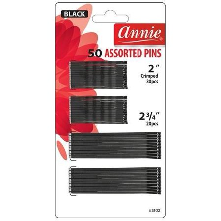 ANNIE BOBBY PINS 2" & 2 3/4" BLK 50 #3102