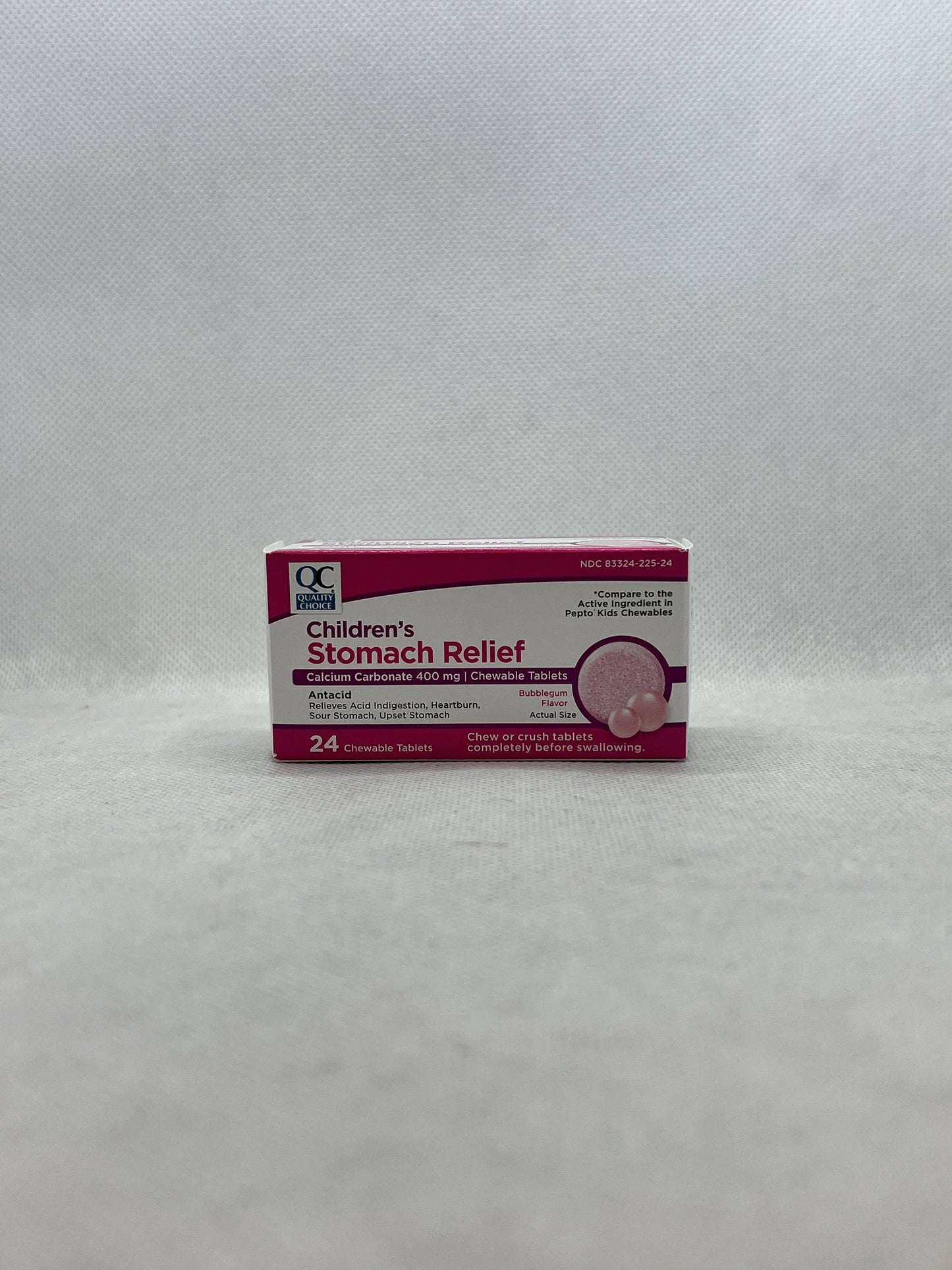 QC CHILD STOMACH RELF BUBBLE GUM 24 CHEW TAB