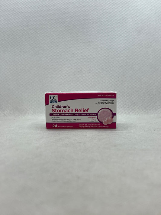 QC CHILD STOMACH RELF BUBBLE GUM 24 CHEW TAB