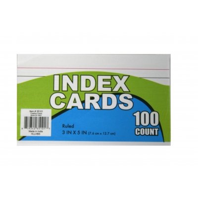 INDEX CARDS RULED 3 X 5 100