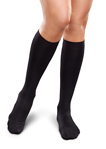 KNEE HIGH 15-20 OPAQUE EASE CT BLK LG/LONG TF