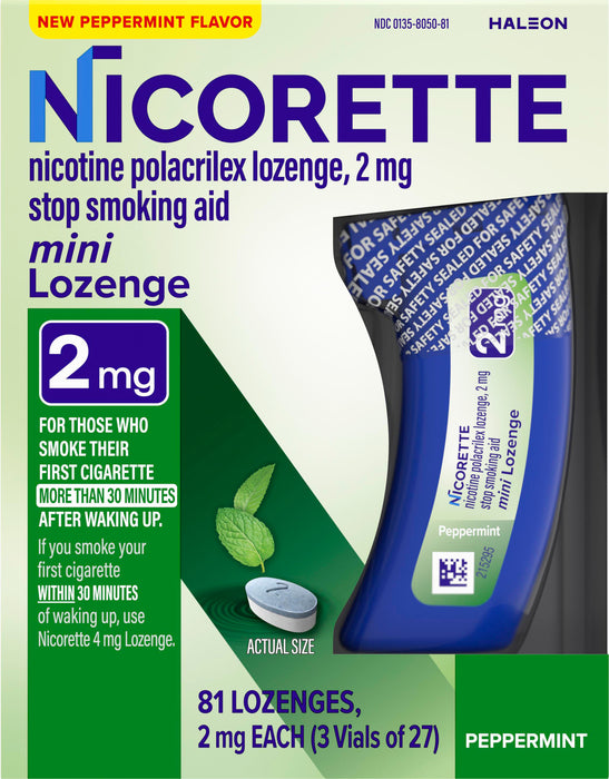 NICORETTE MINI LOZENGE 2 MG 81 MINT