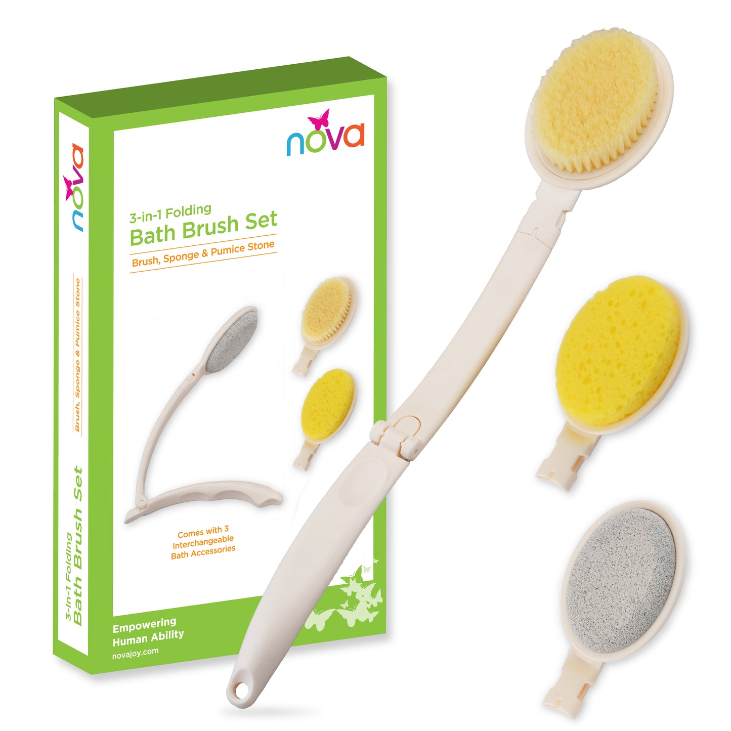 BATH BRUSH SET 3-IN-1 FOLDING