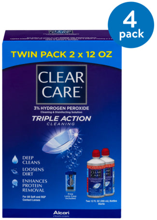 CLEAR CARE CLEAN/DISINFECT SOL 12 OZ (2)