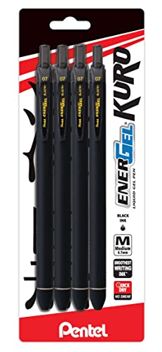 PENTEL ENERGEL MED BLACK INK PEN 4 PK