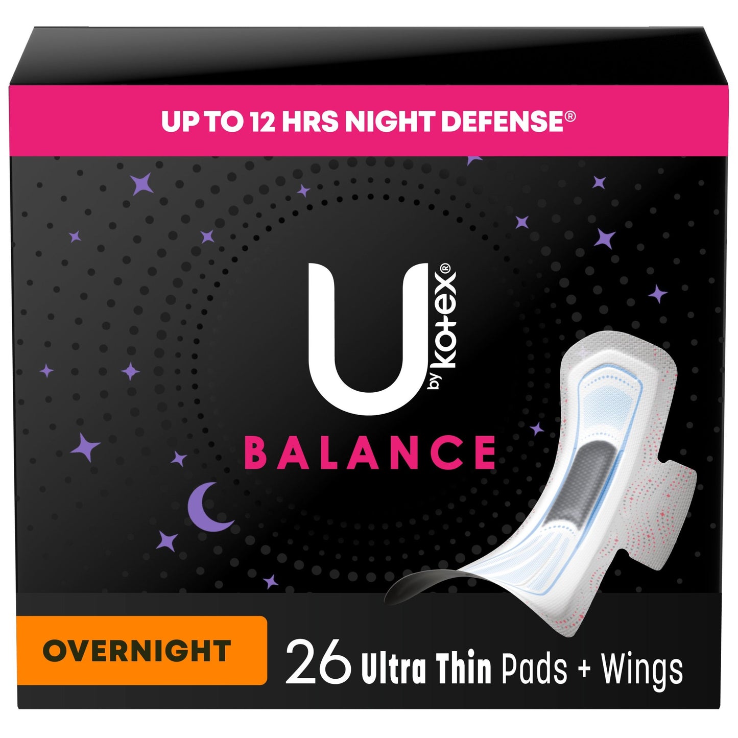 KOTEX U ULTRA THIN OVERNIGHT PADS W/WINGS 26