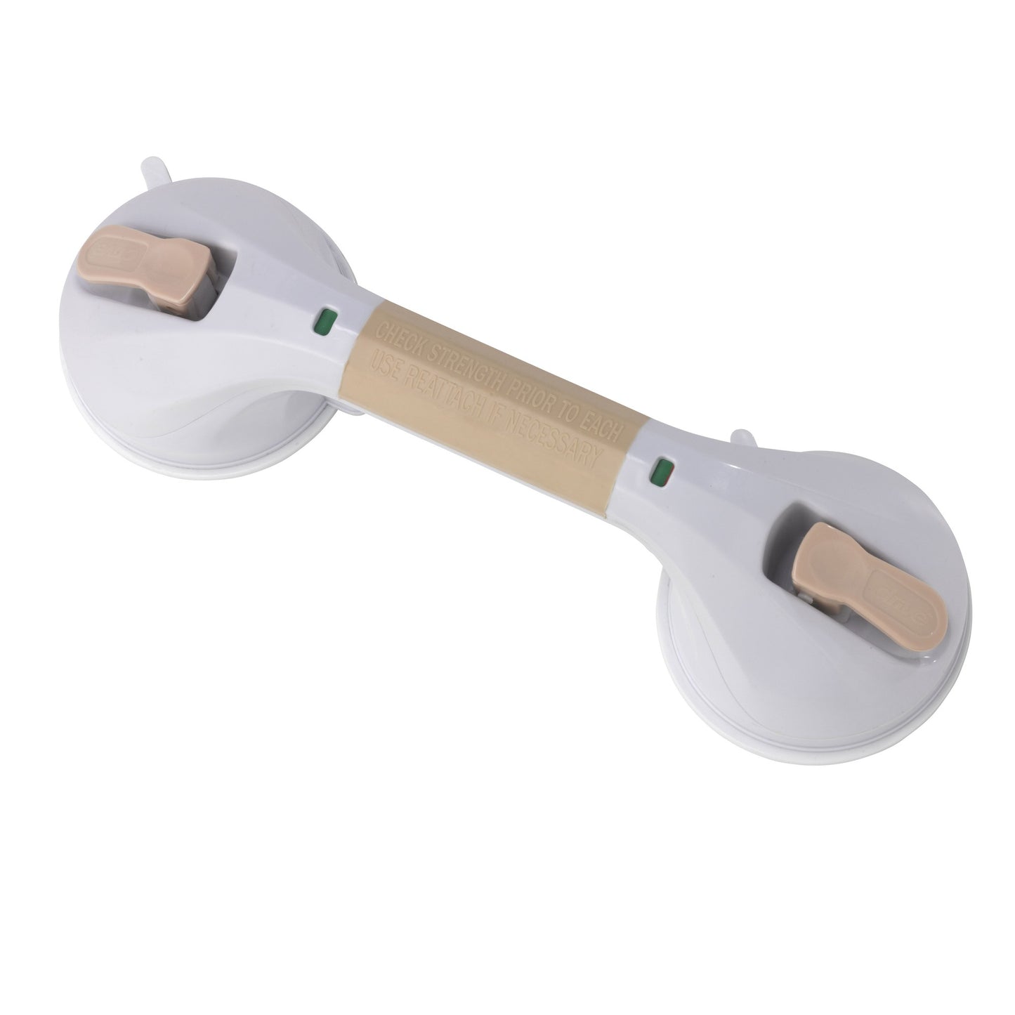 GRAB BAR SUCTION CUP 12" WHITE/BEIGE DR