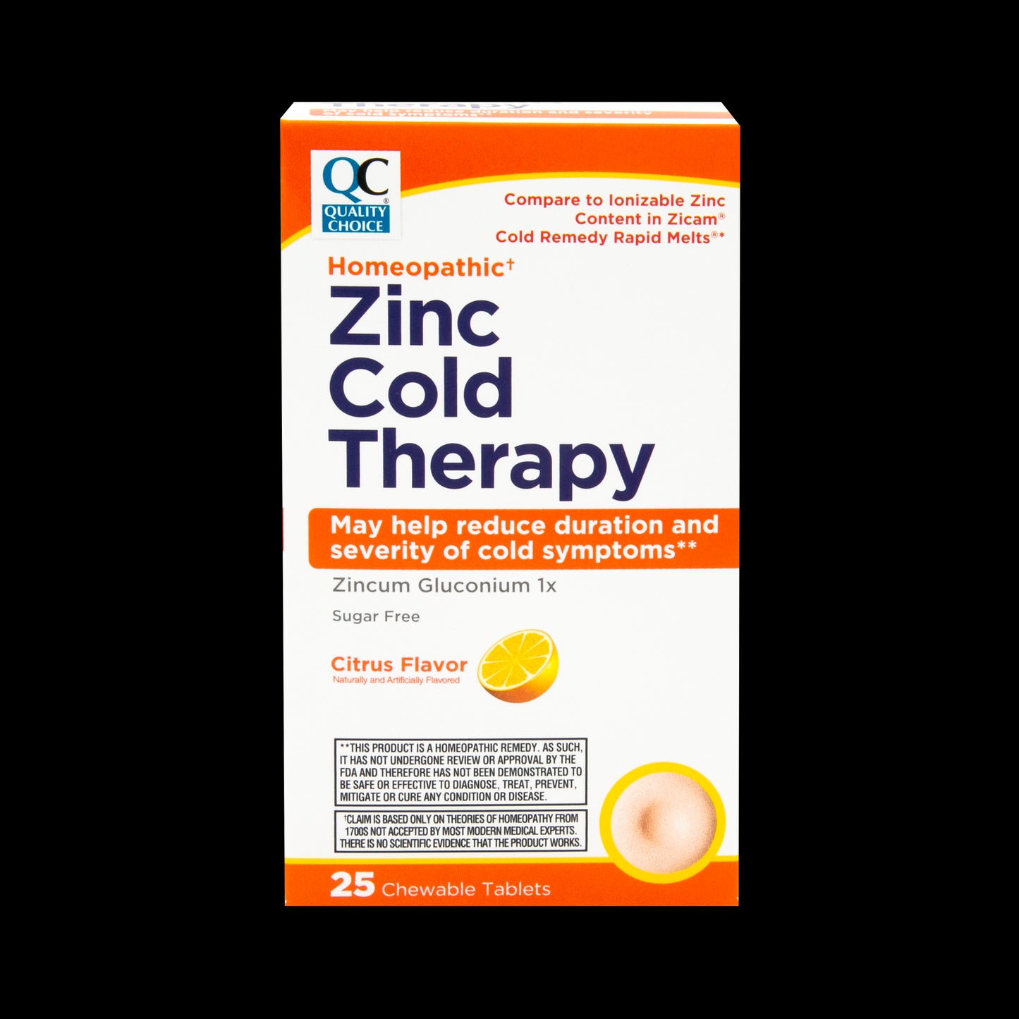 QC ZINC COLD REMEDY RAPID MELTS CITRUS 25