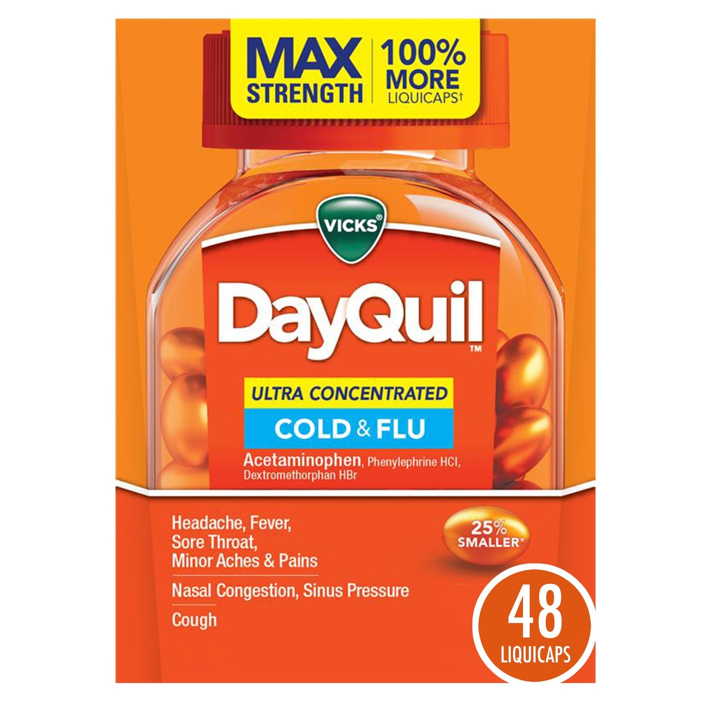 DAYQUIL ULT CONC COLD & FLU PE LIQUIDCAPS 48
