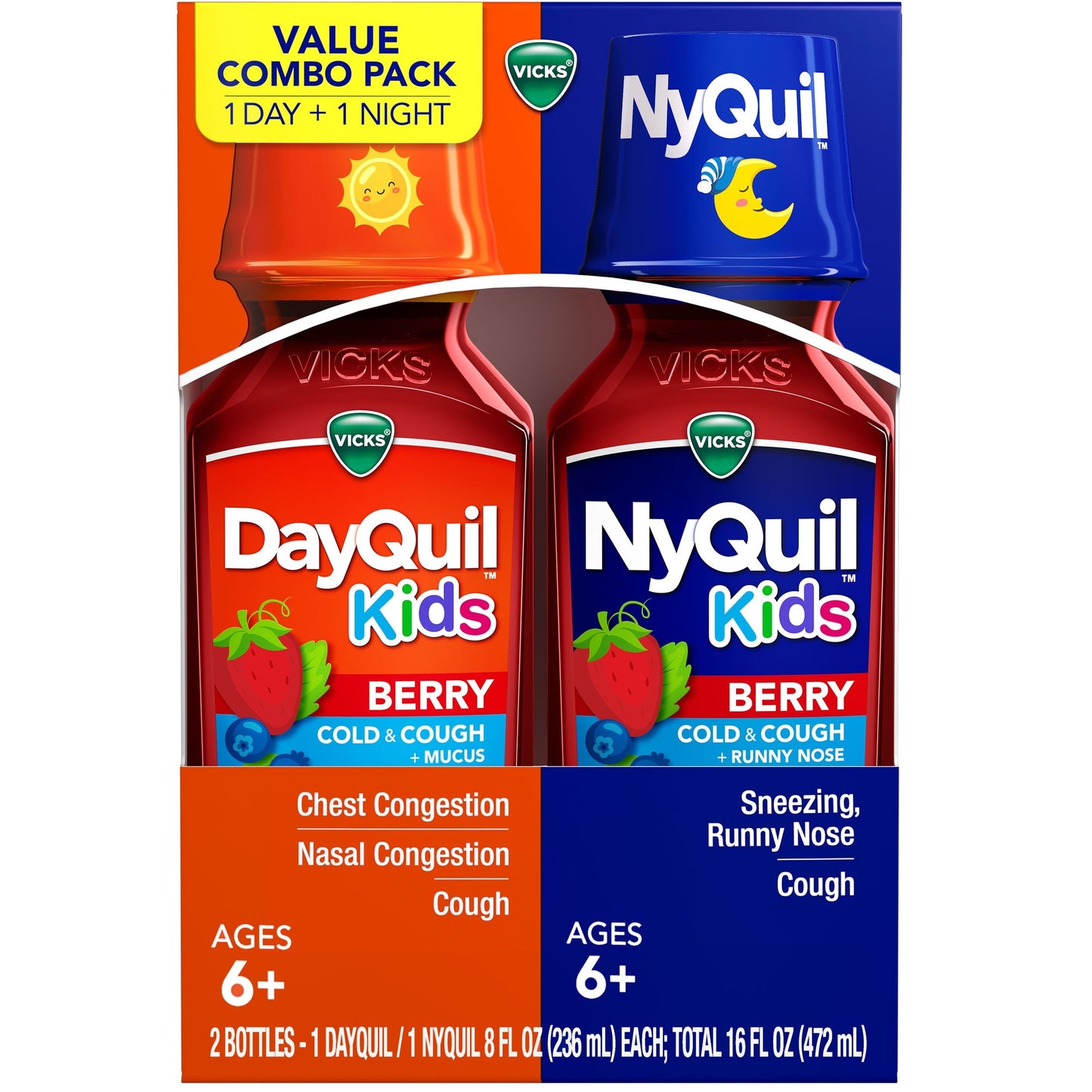 DAYQUIL/NYQUIL KIDS CLD & CGH + MUC BERRY 8OZ