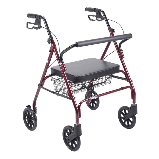 WALKER 4 WH HAND BRAKE BARIATRIC RED 500 LB