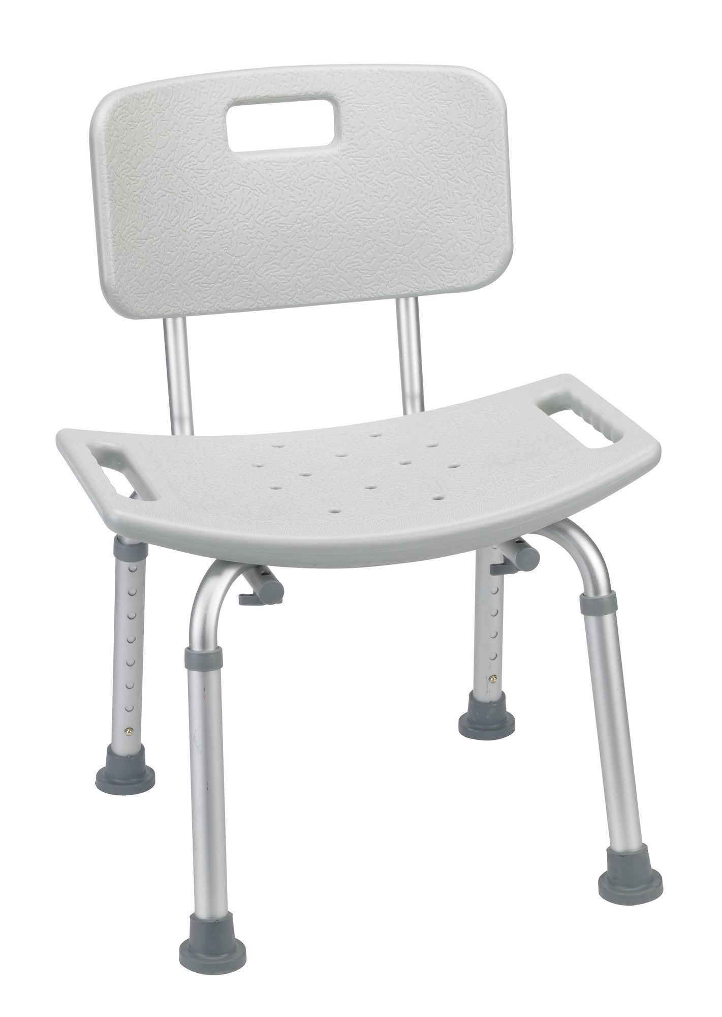SHOWER CHAIR W/BACK ALUMINUM 300 LB DR