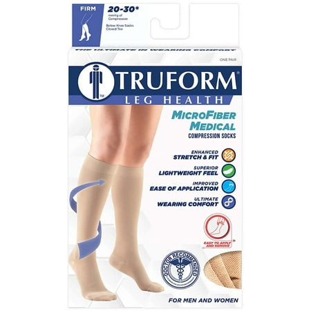 KNEE HIGH 20-30 TRUFORM MICROFIBER CT BGE MD