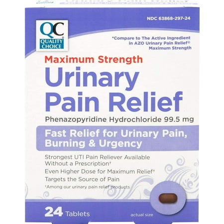 QC URINARY PAIN RELIEF MAX STRENGTH TAB 24