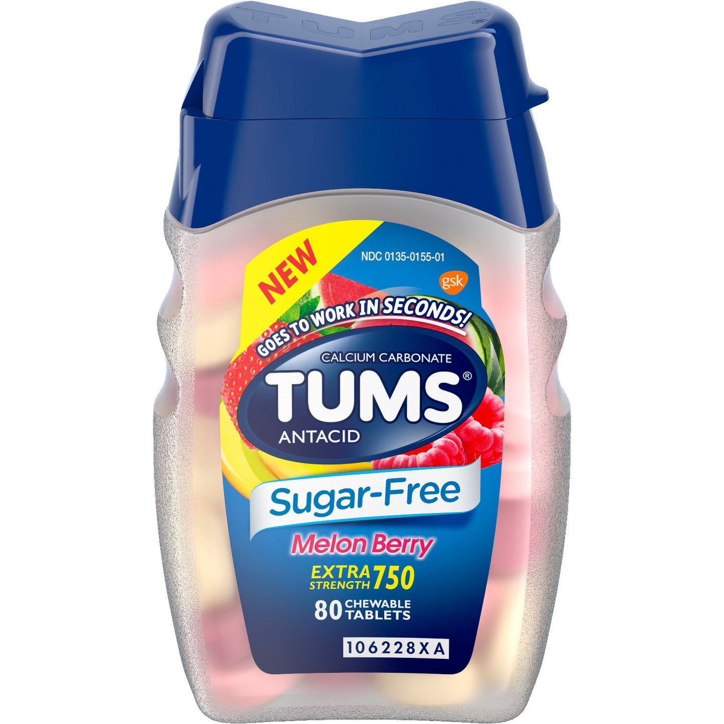 TUMS X-STR SUGAR FREE MELON BERRY 80