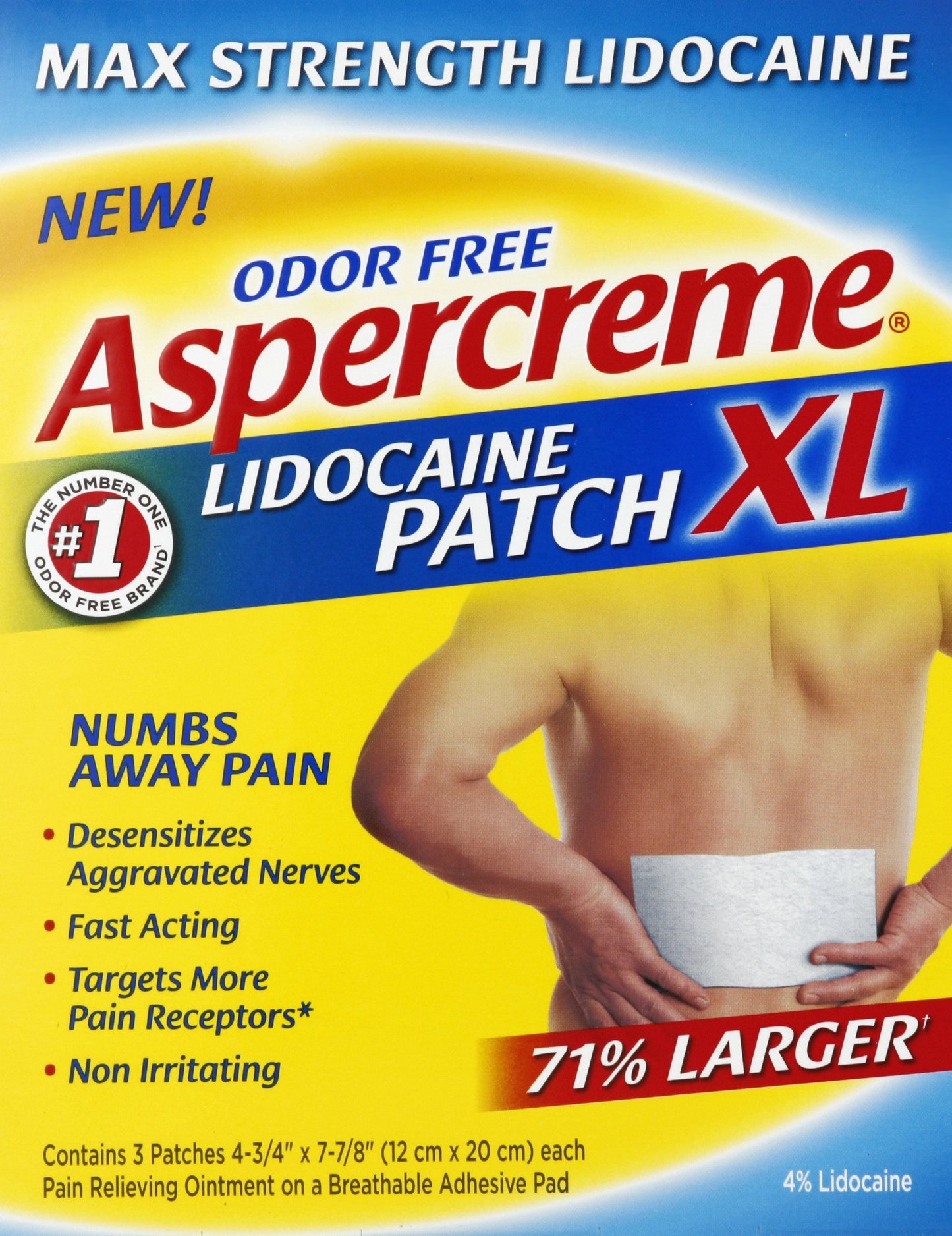 ASPERCREME W/LIDOCAINE PATCH XL 3